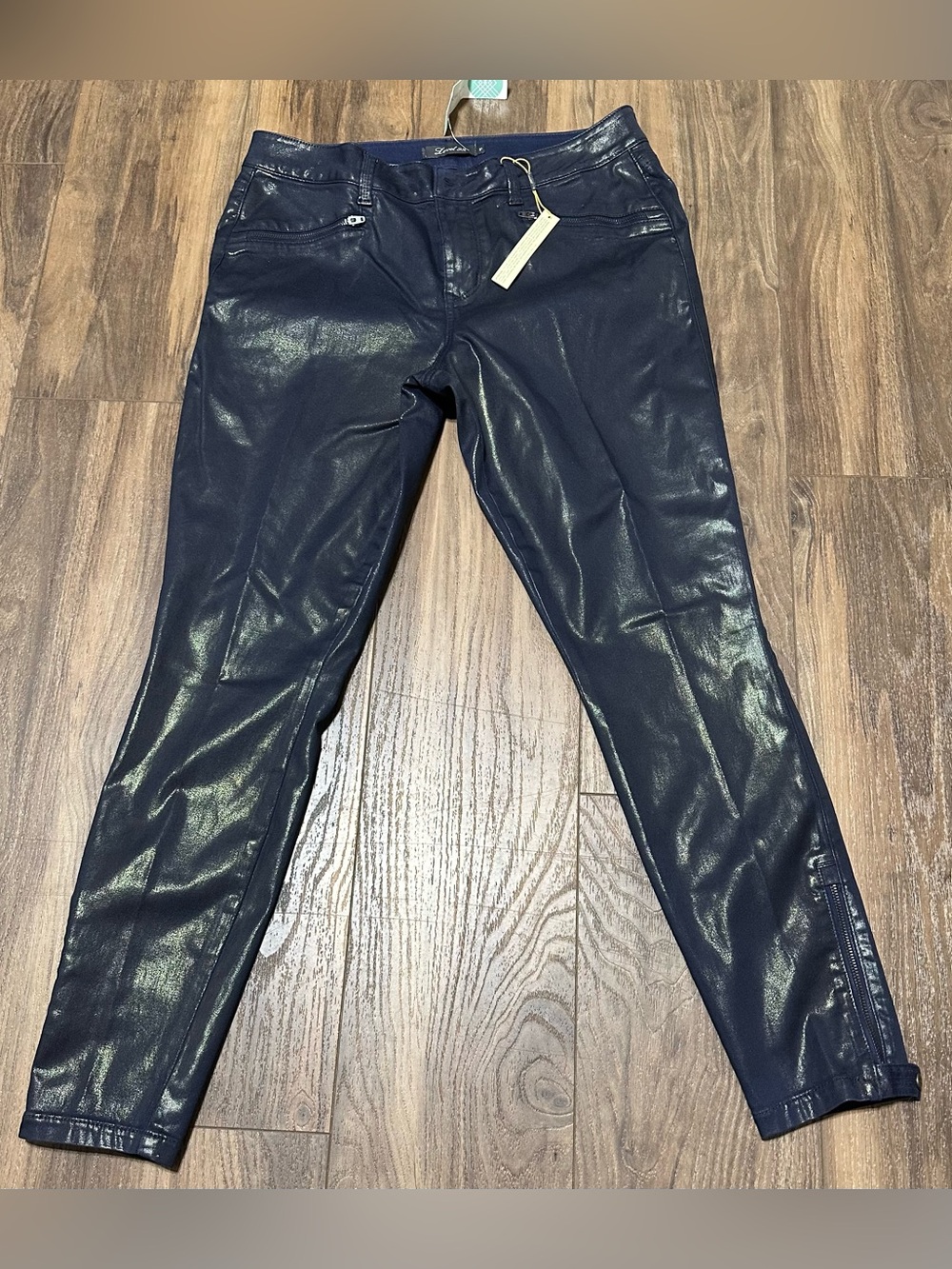 New Level 99 Dark Blue  Coated Skinny Jeans 31 NWT